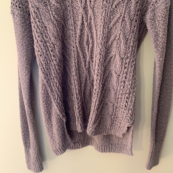 Hollister Taupe Cable Knit Hooded Sweater - Picture 4 of 5